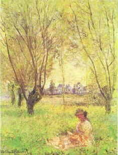 Woman Seated Under the Willows, Claude Monet
